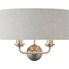 Linen Wall Lamps Loops Brushed Linen 2 X Wall light