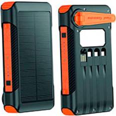Powerbank m/Solceller 10000mAh MicroUSB/USB-C/Lightning