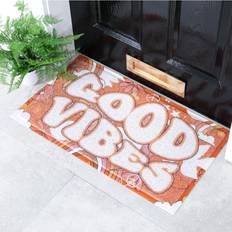 Orange Entrance Mats Artsy Doormats Good Vibes Orange