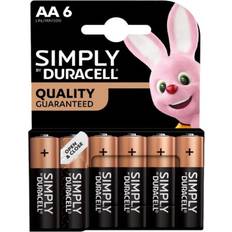 Duracell Batteries Batteries & Chargers Duracell Simply Alkaline Batteries AA 6 Pack