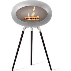 Wood Stoves Le Feu Dome Biopeis Ground High Peis 79 cm Nikkel/Polert Stål/Svart