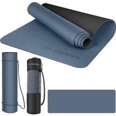 EliteAthlete Yogamatte Sportmatte Fitnessmatte Gymnastikmatte gepolstert & rutschfest für Fitness, Pilates Yoga Matte 183 cm x 61 cm x 0.6 cm Trainingsmatte inkl. Transportgurt Tasche Dunkelblau