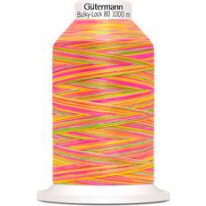 Gutermann Bulky-Lock 80 Multi Orange Rosa Grön Sytråd Polyester 1000m