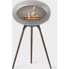 Wood Stoves Le Feu Dome Biopeis Ground High Peis 79 cm Nikkel/Svart/Røkt Eik