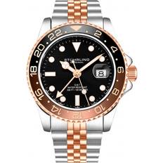 Stührling Ure Stührling Aquadiver 3968.4 Man 42 mm Analog Kvarts Mineralglas Black 22 mm