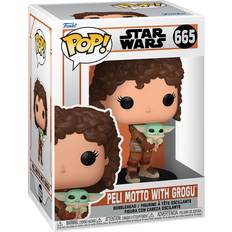 Star Wars Figuriner Funko The Mandalorian POP Actionfigur Peli Motto W/Grogu 9 cm