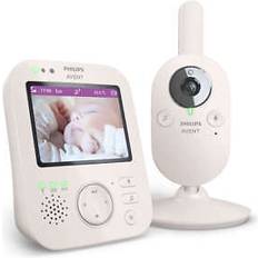 Babyphones Philips Avent Babyphone vidéo Premium, Certifié DEKRA, privé et sécurisé avec caméra et audio, écran de 3,5" zoom x4, vision nocturne, audio bidirectionnel, berceuses, température ambiante, SCD891/26