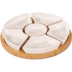 Oypla Rotating Bamboo Lazy Susan Snack