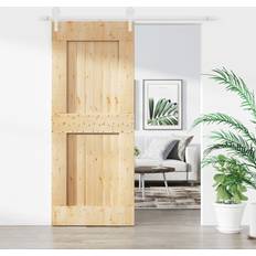 Puertas vidaXL Con Herrajes Madera Maciza De Pino 85x210 cm Puerta Corredera (x)