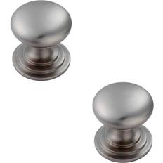 Loops Victorian Round Cupboard Door Knob 38mm Dia Steel Cabinet Handle