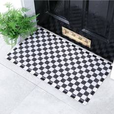 Checkered Entrance Mats Artsy Doormats Check Black cm