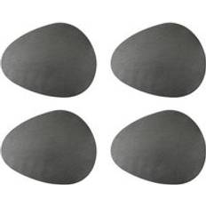 Leather Cloths & Tissues Mikasa Pebble-Shaped Faux-Leather Set Place Mat Grey