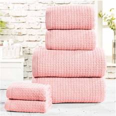 Rapport 6pc Waffle Texture Bath Towel Blue