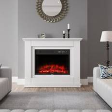 Modern Electric Fireplace Suit White