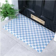 Checkered Entrance Mats Artsy Doormats Check Blue cm