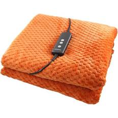 Orange Blankets Schallen Waffle Soft Fleece Heated Blankets Orange