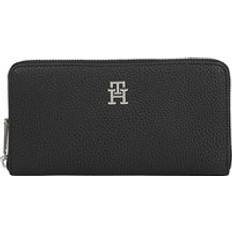 Wallets & Key Holders Tommy Hilfiger TH Emblem Large Rectangular Zip-Around Wallet - Black