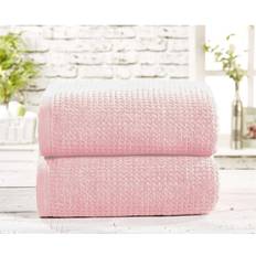 Rapport 2pc Waffle Texture Bath Towel Blue
