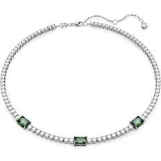 Rodio Collares Swarovski Collier Matrix Tennis, Tailles variées, Vert, Métal rhodié