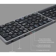 Foldable BT Wireless Keyboard Portable Keyboard Pocket-size Keyboard Support Android Windows IOS Grey