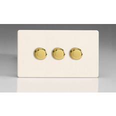 Varilight 3-Gang 2-Way Push-On/Off Rotary LED Dimmer 3 x 0-120W Primed