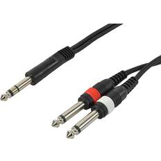 Cobra 2 Mono Jack To 1 Stereo Jack Leads 3M