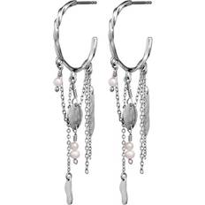 Notus øreringe Maanesten Notus Earrings - Silver/Pearls