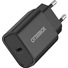 OtterBox Batterier & Laddbart OtterBox Standard EU 20W USB-C PD väggladdare, snabbladdare för Smartphone och surfplatta, falltestad, tålig, Svart