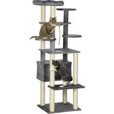 Pawhut 184cm Cat Tree for Cats, Modern Cat Tower with Cat Bed