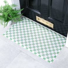 Checkered Entrance Mats Artsy Doormats Check Green cm