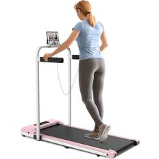 Rattantree Fitness Machines Rattantree Under Desk Treadmill,2-in-1 Folding Treadmill with Side Handrail,LED Monitor and Remote Control Pink 0-3 m