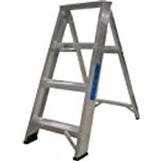 Lyte Ladders Industrial Swingback Aluminium Step Ladder 4 Tread, Closed Length 0.90m Rubber