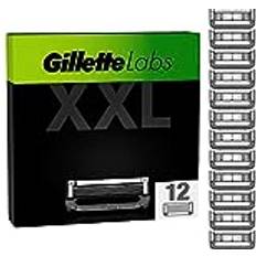 Gillette Labs Razor Blades Men, Pack of 12 Razor Blade Refills, Compatible with with Exfoliating Bar and Heated Razor