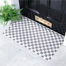 Checkered Entrance Mats Artsy Doormats Check Grey cm