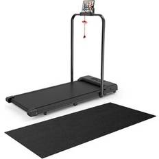 Bigzzia 2-in-1 Folding Treadmill Walking Jogging Under Desk Electric Treadmill Black