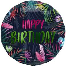 Jubileum Feestartikelen Folat Folieballon Neon Tropical Happy Birthday 45cm