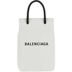 White Pouches Balenciaga White Leather Phone Case White