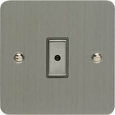 IP20 Wall Dimmers Varilight JFSE101 Ultraflat Brushed Steel 1 Gang V-Pro Remote/Touch Master LED Dimmer 0-100W