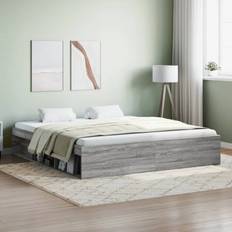 Grå Sengeben vidaXL Bed Frame without Mattress 180 x 200 cm Grey Sonoma