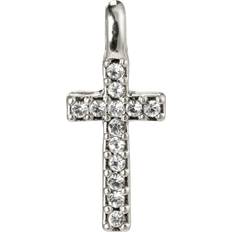 Silverpläterad Berlocker & Hängen Pilgrim CHARM recycled krystal kors vedhæng sølvbelagt