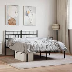 Stål Sängramar vidaXL Med Huvudgavel Metall 140x190 cm Sängram