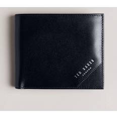 Ted Baker PRUGS Navy Embossed Corner Leather Bifold Coin Wallet