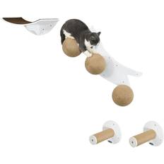 Pets Pawhut Cat W/ Curved Platforms, Scratching Posts