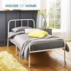 House of Home Extra Strong Single Metal Bed with Rounded Headboard