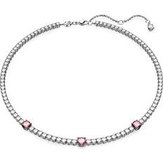 Swarovski Rhodium Necklaces Swarovski Matrix Tennis necklace, Mixed cuts, Pink, Rhodium plated