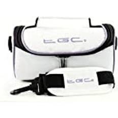 Camera Bags TGC TGC kameraväska för Nikon Coolpix 8800 med axelrem och bärhandtag, White w/Purple Trims