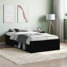 Black Bed Legs vidaXL Bed Frame without Mattress 90x200 cm Black