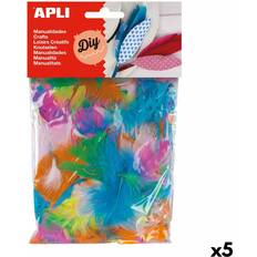 Apli Pysselmaterial Fjädrar Multicolour 14 g 5 antal