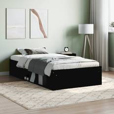 Black Bed Legs vidaXL Bed Frame without Mattress 90x190 cm Black