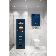 Wall Bathroom Cabinets Water Creation Madison 24 W D Monarch Blue Bathroom Storage Wall Cabinet, Monarach